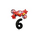 Cars - Şimşek Mcqueen Şimşek Mcqueen Arabalar Cars Temalı Rakam Balonlu 6'lı Set