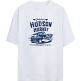 Cars - Şimşek Mcqueen Tasarımlı Unisex Oversize T-Shirt - Beyaz - XL