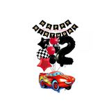 Cars Şimşek Mcqueen Yarış Arabası Konsept 2 Yaş Balon Set Cars Doğum Günü Happy Birthday Balon Set
