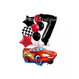 Cars Şimşek Mcqueen Yarış Arabası Konsept 7 Yaş Balon Set Cars Arabalar Doğum Günü Balon Set