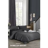 ÇARŞAF DÜNYASI Çift Kişilik Yorgan Kılıfı Nevresim 200x220 cm Antrasit