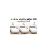 Çarşafcim Tek kişilik lastikli Çarşaf 100x200 %100 Pamuk Ve Penyeden Tek Kişilik Çarşaf Avantaj Paketi 3'lü