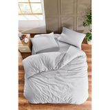 Çarşafı Lastikli Çift Kişilik Düz Renk Nevresim Takımı Gri 200X220 Cm, Düz_çift - Renkli - 100 x 100 cm