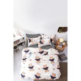 Çarşafı Lastikli Tek Kişilik Çift Taraflı Nevresim Takımı - 160 x 220 cm - Krem
