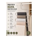 ÇARŞI HANEM 1 ADET Metal 5 Katlı Dolap İçi Pantolon Eşarp Şal Askısı Çoklu Askılık Dekoratif Akıllı Askı