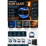 ÇARŞI HANEM Çarşı Hanem Hareketli Kum Sanatı Kum Saati Hediye Özel Gün Hediyesi Yuvarlak Cam 3D Deniz Kumu 7 Inç