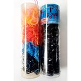 Çarşı Shop Büyük Boy Tüp Saç Örgü Lastiği. Renkli Perma Lastik Ince ve Küçük. 1 Kutu Siyah 1 Kutu Renkli.