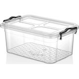Çarşıbu 10 Lt Kilitli Kapaklı Erzak Saklama Kabı, Şeffaf Bakliyat Kiler Kutusu, 35X24x14 Cm Bpa Free