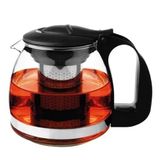 ÇARŞIBU 700 ML BOROSİLİKAT SÜZGEÇLİ CAM ÇAYDANLIK BİTKİ VE ÇAY DEMLİĞİ SİYAH SAPLI KETTLE VE ÇAY MAKİNESİ UYUMLU DEMLİK