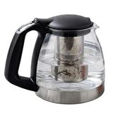 ÇARŞIBU 900 ML BOROSİLİKAT SÜZGEÇLİ CAM ÇAYDANLIK BİTKİ VE ÇAY DEMLİĞİ SİYAH SAPLI | KETTLE VE ÇAY MAKİNESİ UYUMLU DEMLİK