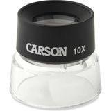 Carson 10X Büyüteç 2 inç x 2 inç x 1,9 inç Parlak Görüntüleme İçin Şeffaf Akrilik Taban