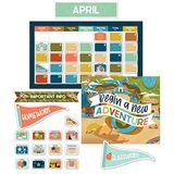 Carson Dellosa Let's Explore Takvim Bülten Panosu Seti —Aylık, Sınıf, Ödev ve Önemli Bilgi Başlıkları ile Takvim, Motivasyon Posteri, Renkli Vurgular, Sınıf Dekoru (123 adet)