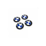 CARSPEC Bmw Alüminyum Yapıştırma Jant Göbeği Mavi Beyaz 4'lü 55mm