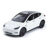 Carstore Tesla Model Y 1:24 Birebir Işıklı Maket Beyaz Sarj Istasyonlu