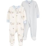 Carter's Çok Renkli Erkek Bebek Uyku Tulumu Set 2'li Paket %100 Pamuk Yumuşak Kumaş Özellikli - Prematüre