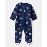 Carter's Erkek Bebek Polar Tulum CTR-1T611710 - Mavi - Yenidoğan