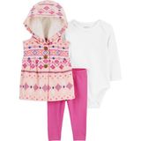 Carter's Kız Bebek 3'lü Yelek Set Pembe - 3 Ay