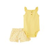 Carter's Kız Bebek Body Pantolon Set 2'li Paket 3 Ay-24 Ay Sarı