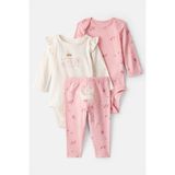 Carter's Kız Bebek Pembe 3'lü Set Unicorn Temalı 18 Ay İçin Rahat Oyun Kıyafeti
