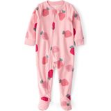 Carter's Kız Bebek Pembe Polar Tulum Çilek Desenli %100 Polyester Rahat ve Şık Tasarım - 21 - 24 Ay