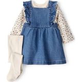 Carter's Kız Bebek Salopet Set Mavi Renkli Denim Kumaş ile Şık ve Rahat Tasarım - 18 Ay