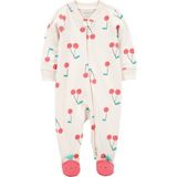 Carter's Kız Bebek Uyku Tulumu Pembe Renkli Pamuklu Grafik Desenli Kısa Kol Özellikli - Prematüre