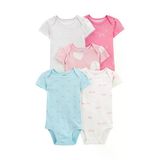 Carters Renkli Layette Kız Bebek Kısa Kollu Body 5'Li Paket 1R885410r