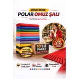 cartzen Premium Polar Omuz Şalı 75x175 cm – 10’lu Paket | Kafe, Restoran ve Otellere Özel Kalın Püsküllü