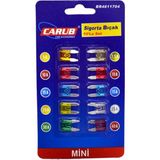 Carub 10'lu Mini Bıçak Sigorta Seti Araç Sigortaları Uzun Ömürlü ve Dayanıklı Bakır Direnç Özellikli