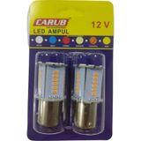 Carub 12V 1016 Çift Duy Çakar & Kayar Modlu Led Ampul 30 SMD Ledli Park Fren Ampulü 2'li Set Turuncu