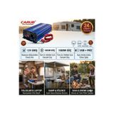 Carub 12V to 220V Çevirici İnvertör 1000W - Araç Ve Karavan Tipi USB Çıkışlı Dijital Ekranlı Güç Yükseltici + 24 ay garantili