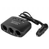 Carub 3 Lü Çakmak Soketi 2 Usb Li Kablolu 12-24V Br1702103