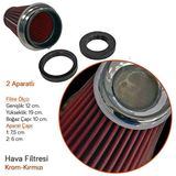 Carub BR4686001 Hk 2 Aparat Krom Kırmızı Uzun Tip Hava Filtresi