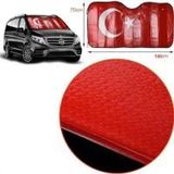 Carub Büyük Boy Türk Bayrağı Oto Ön Cam Perde Güneşlik Balonlu Vantuzlu