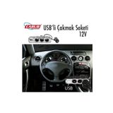 Carub Çakmak Soketi 12V Kablolu 3lü+ USB