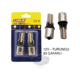 Carub Düz-çakarlı Park Stop Sinyal Ampulü Tek Duy 12 Led Fren Lambası 12v 93 Turuncu 00 Şüscaroto Aksesuar