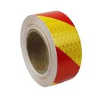 Carub Fosfor Bant Petekli Çapraz 5 cm x 25M Kırmızı-Beyaz