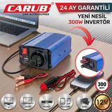 Carub Oto İnvertör 12V'den 220V'a Dönüştürücü 300 Watt - Kamp Ve Karavan Tipi