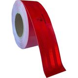 Carub Petekli Fosfor Bant Kırmızı Şerit Reflektör Reflektiv 5.5 cm Kırmızı (Emark Belgeli) (10/20/25/50 Metre) - Ölçüler