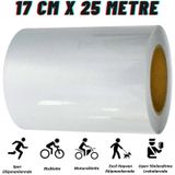 Carub Reflektif Fosforlu Şerit Bant 17 Cm x 25 Metre Beyaz İkaz Bandı BR2405501