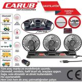Carub Üç Fanlı Torpido Üstü Vantilatör 12 Volt Tüm Araçlarla Uyumlu Kolay Montaj Özelliği