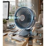 Carup Carub Mandallı Vantilatör 6" 15cm - 360° Dönebilen Usb'li Tır, Karavan ve Ev Tipi Fan