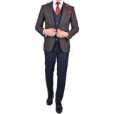 Carutte Crt 300-01 Slimfit Kombinli Yelekli Takım Elbise/kahverengi/46 Beden - 6 Drop - 46 / 6