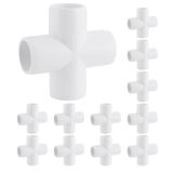 carvedexquisitely 12 Paket 3/4 İnç Çapraz PVC Bağlantı Elemanları PVC Mobilya Sınıfı Dirsek Bağlantı Elemanları, 4 Yönlü Bağlantı Elemanları, Çadır PVC Konnektörleri ve Sera Borusu Bağlantı Elemanları