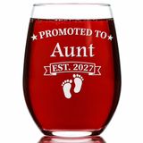 CARVELITA Promoted To Aunt Est 2023, 15 oz Sapsız Şarap Bardağı, Teyzenin Hamilelik Duyurusu, Yeni Teyze, Tekrar Teyze, Yeğeninden Teyze, Yakında Teyzeler Olacak Teyzeler İçin İdeal Hediye