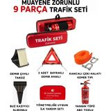 Carvorio 9 Parça Trafik ve İlk Yardım Seti Muayene Uyumlu Kırmızı Renkli Dayanıklı Tasarım