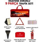Carvorio Trafik ve Ilk Yardım Seti Muayene Uyumlu 9 Parça Eko