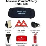 Carvorio Trafik ve Ilk Yardım Seti Muayene Uyumlu 9 Parça - Kırmızı