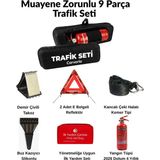 Carvorio Trafik ve İlk Yardım Seti Muayene Uyumlu Zorunlu 9 Parça Siyah Renkli Dayanıklı Ekipmanlar