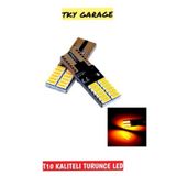Carway Turuncu Renk 2 Adet 12v T10 Dipsiz Led Canbuslu Tavan Plaka Park Led Ampulü